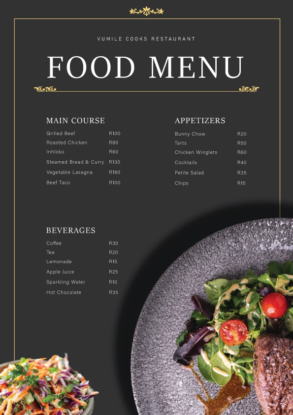 Menu Design Project